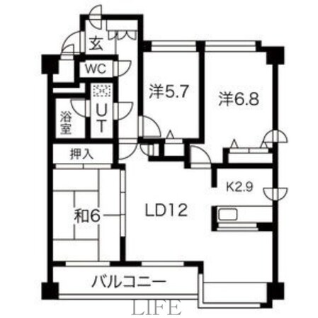 アスティオン上野幌の物件間取画像